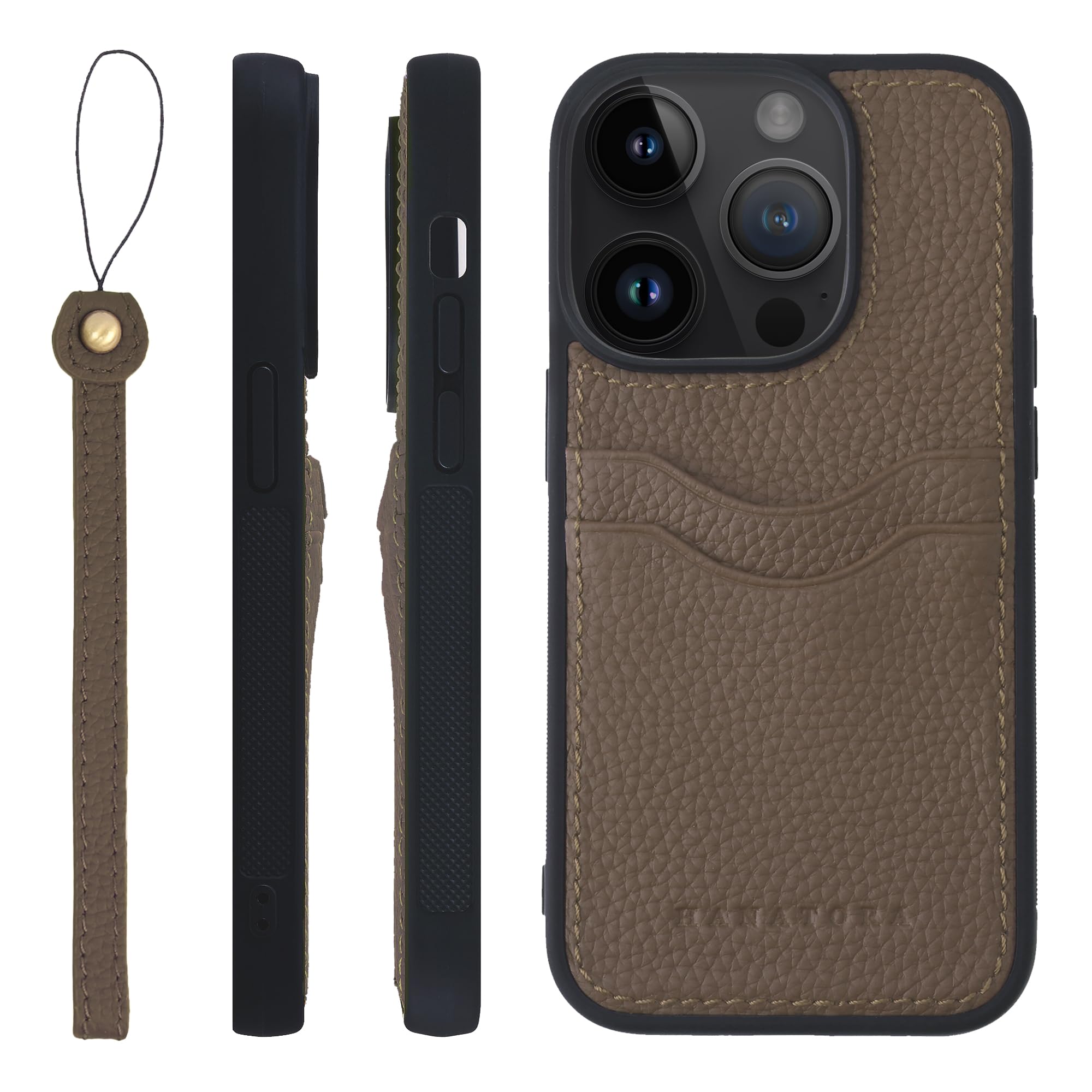 Amazon.co.jp: HANATORA iPhone14ProMax ケース 本革 耐衝撃